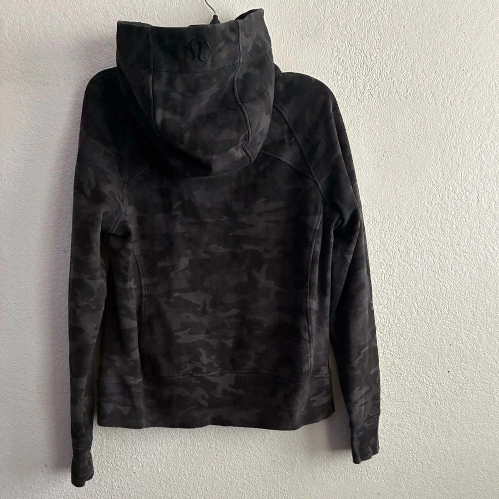 Lululemon Women's Scuba Hoodie Light Cotton Fleece Incognito Camo Gray 12